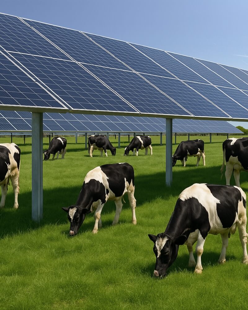FACTIUN agrivoltaic installation with livestock grazing under solar panels